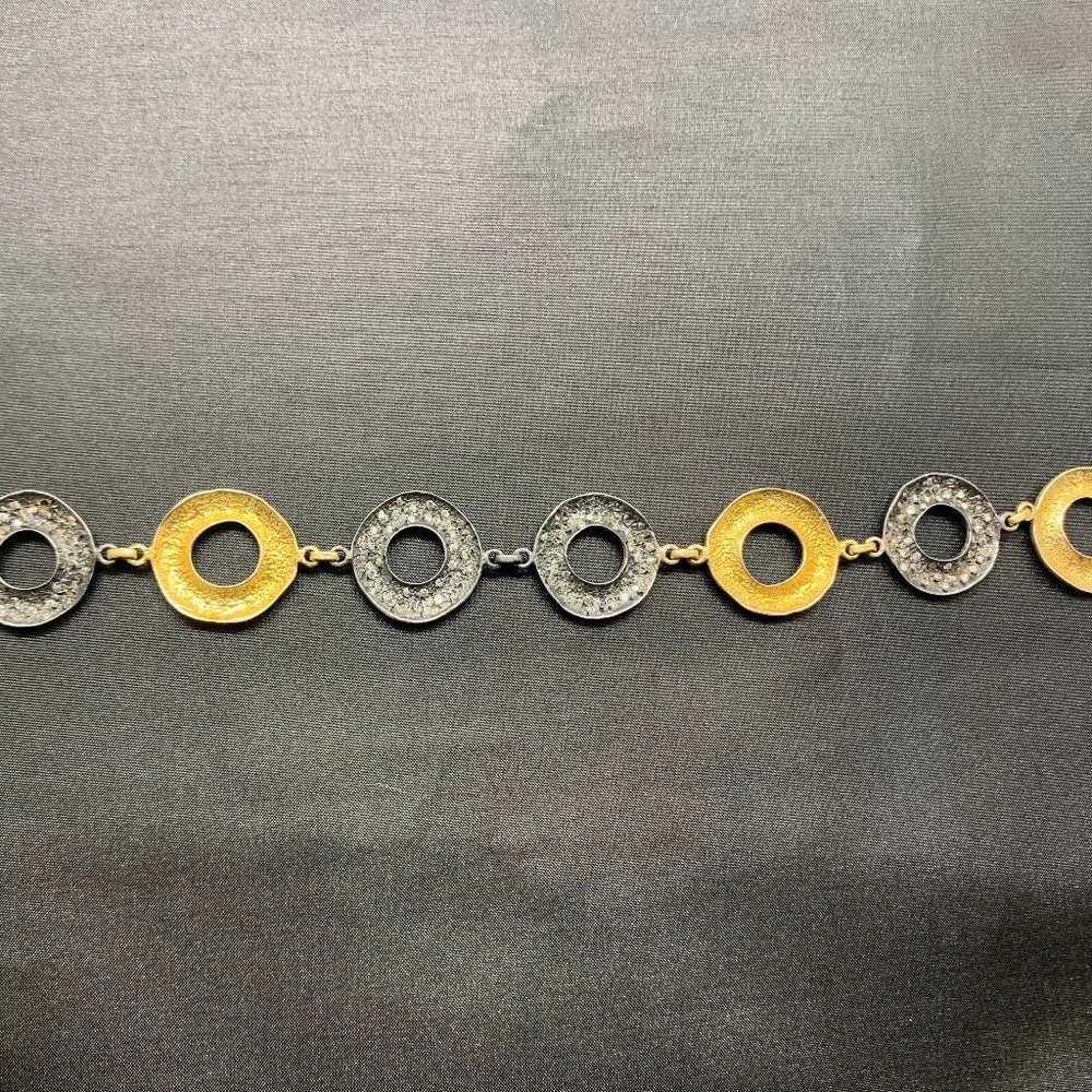 Melinda Maria Black and Gold Circle Bracelet